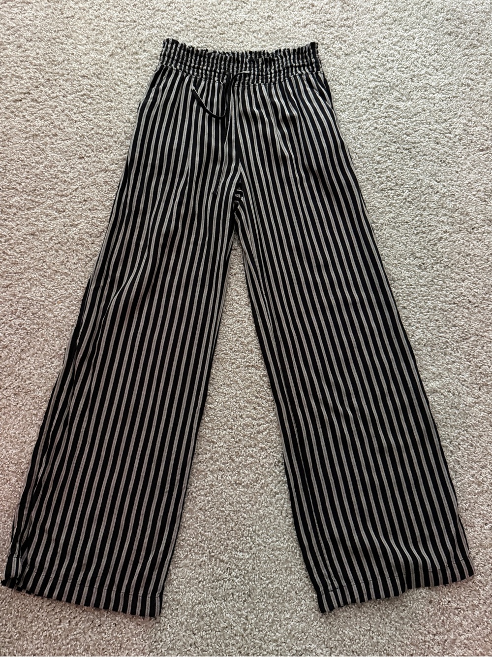 Kohl's Black and White Vertical Stripe Wide-Leg Pants